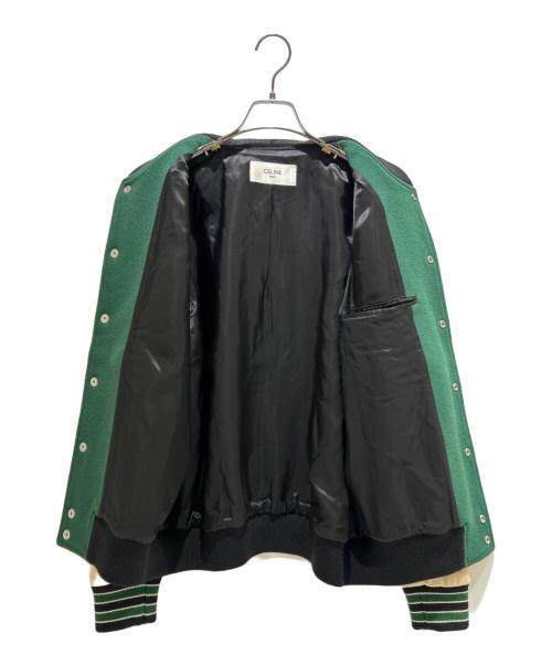 CELINE（セリーヌ）CELINE (セリーヌ) Classic Wool Teddy Jacket クラシック テディジャケット 2V56D896C グリーン×アイボリー サイズ:48の古着・服飾アイテム