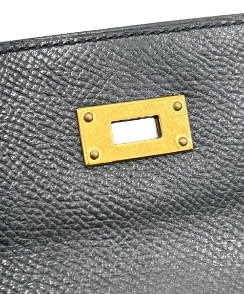 HERMES（エルメス）HERMES (エルメス) Kelly Long Wallet with Dépliant Flap ケリーウォレット ロング ディプライアント/ヴォーエプソン/ノワール/ゴールド金具/□L刻印:2008年製 ブラックの古着・服飾アイテム