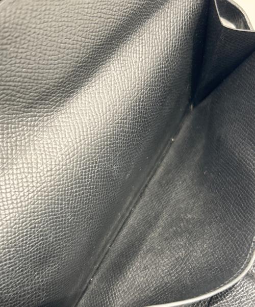 HERMES（エルメス）HERMES (エルメス) Kelly Long Wallet with Dépliant Flap ケリーウォレット ロング ディプライアント/ヴォーエプソン/ノワール/ゴールド金具/□L刻印:2008年製 ブラックの古着・服飾アイテム