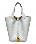 HERMESエルメス）の古着「Picotin Lock PM/ピコタンロック PM/トリヨンクレマンス/ブルーグレー系/ゴールド金具/B刻印:2023年製」｜ブルーグレー系