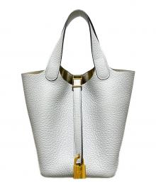 HERMES（エルメス）の古着「Picotin Lock PM/ピコタンロック PM/トリヨンクレマンス/ブルーグレー系/ゴールド金具/B刻印:2023年製」｜ブルーグレー系