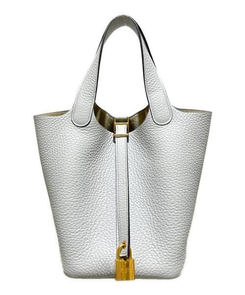 HERMES（エルメス）HERMES (エルメス) Picotin Lock PM/ピコタンロック PM/トリヨンクレマンス/ブルーグレー系/ゴールド金具/B刻印:2023年製 ブルーグレー系 サイズ:PMの古着・服飾アイテム