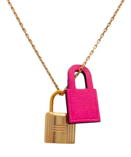 HERMES（エルメス）HERMES (エルメス) ケリーネックレスPM/Kelly Necklace PM ピンク系×ゴールド金具 サイズ:PMの古着・服飾アイテム
