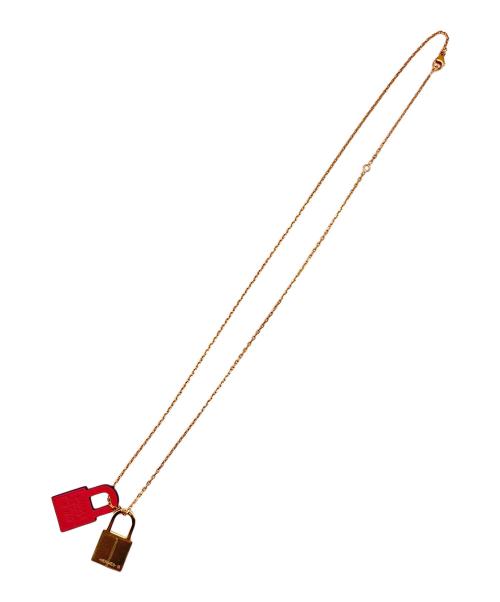HERMES（エルメス）HERMES (エルメス) ケリーネックレスPM/Kelly Necklace PM ピンク系×ゴールド金具 サイズ:PMの古着・服飾アイテム