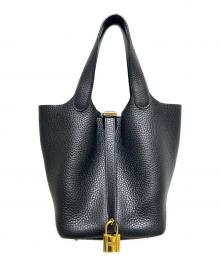 HERMES（エルメス）の古着「ピコタンロックPM/Picotin Lock/ノワール/トリヨンクレマンス/シルバー金具/U刻印：2022年製」｜ブラック