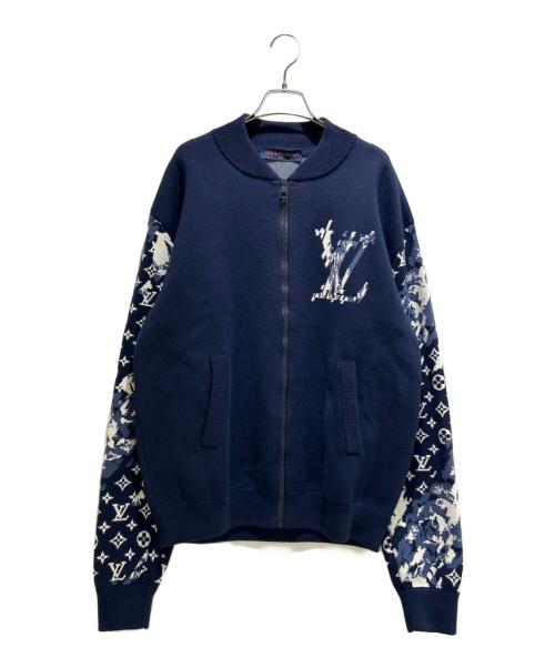 LOUIS VUITTON（ルイ ヴィトン）LOUIS VUITTON (ルイ ヴィトン) モノグラムジップアップニットブルゾン RM241M ZD4 HQN04W ネイビー サイズ:Lの古着・服飾アイテム