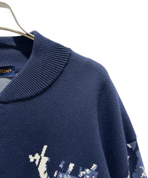 LOUIS VUITTON（ルイ ヴィトン）LOUIS VUITTON (ルイ ヴィトン) モノグラムジップアップニットブルゾン RM241M ZD4 HQN04W ネイビー サイズ:Lの古着・服飾アイテム
