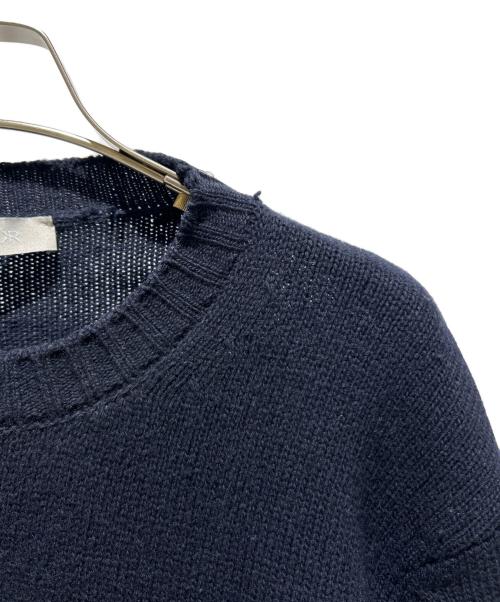 DIOR HOMME（ディオール オム）DIOR HOMME (ディオール オム) ジュディブレイムロゴ刺繍ニットプルオーバー/013M602BT213 ネイビー サイズ:XSの古着・服飾アイテム