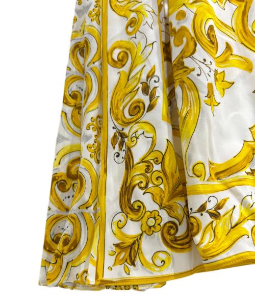 DOLCE & GABBANA（ドルチェ＆ガッバーナ）DOLCE & GABBANA (ドルチェ＆ガッバーナ) Silk All Over Print Short Sleeve Dress/シルク総柄半袖カットソーワンピース/F6ADST イエロー サイズ:42の古着・服飾アイテム