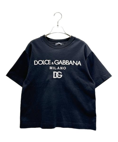DOLCE & GABBANA（ドルチェ＆ガッバーナ）DOLCE & GABBANA (ドルチェ＆ガッバーナ) ロゴエンブロイダリーカットソー ブラック サイズ:XXSの古着・服飾アイテム