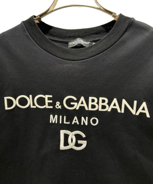 DOLCE & GABBANA（ドルチェ＆ガッバーナ）DOLCE & GABBANA (ドルチェ＆ガッバーナ) ロゴエンブロイダリーカットソー ブラック サイズ:XXSの古着・服飾アイテム