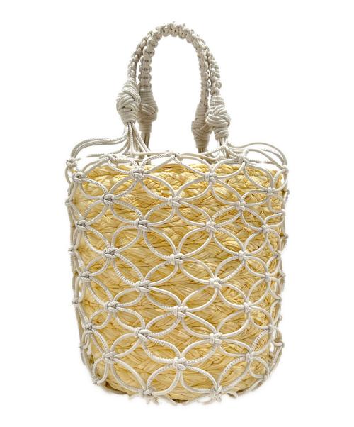 MIU MIU（ミュウミュウ）MIU MIU (ミュウミュウ) 21SS 2WAY Woven Bucket Bag 2WAYウーブンバケットバッグ 5BE062 ベージュの古着・服飾アイテム