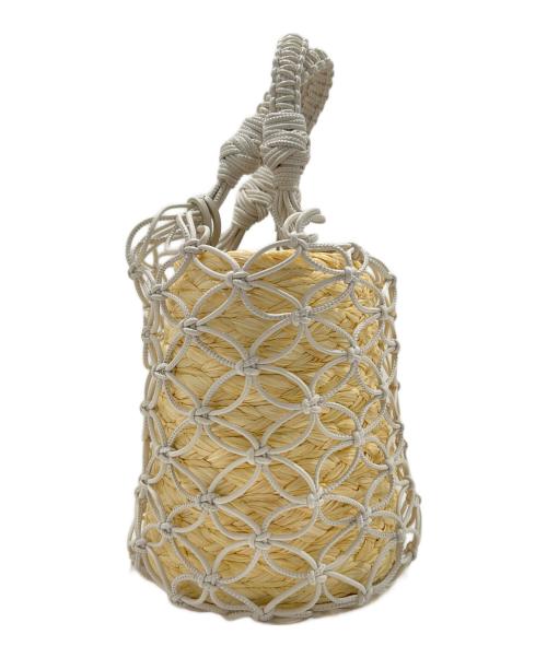 MIU MIU（ミュウミュウ）MIU MIU (ミュウミュウ) 21SS 2WAY Woven Bucket Bag 2WAYウーブンバケットバッグ 5BE062 ベージュの古着・服飾アイテム