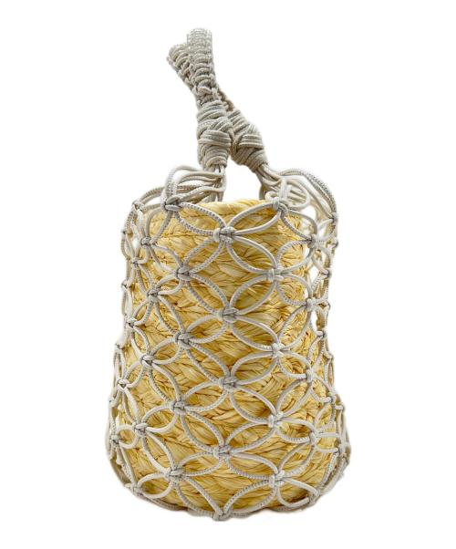 MIU MIU（ミュウミュウ）MIU MIU (ミュウミュウ) 21SS 2WAY Woven Bucket Bag 2WAYウーブンバケットバッグ 5BE062 ベージュの古着・服飾アイテム