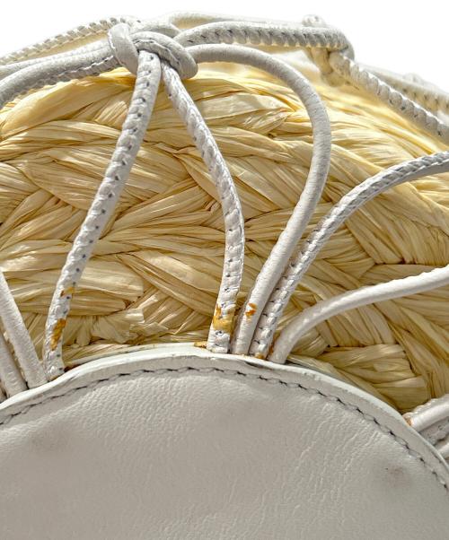 MIU MIU（ミュウミュウ）MIU MIU (ミュウミュウ) 21SS 2WAY Woven Bucket Bag 2WAYウーブンバケットバッグ 5BE062 ベージュの古着・服飾アイテム