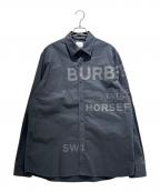 BURBERRYバーバリー）の古着「Horseferry Print Shirt ホースフェリー フロントロゴプリントシャツ/8029347」｜ブラック