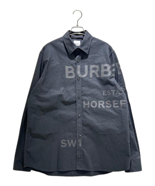 BURBERRY（バーバリー）BURBERRY (バーバリー) Horseferry Print Shirt ホースフェリー フロントロゴプリントシャツ/8029347  ブラック サイズ:不明の古着・服飾アイテム