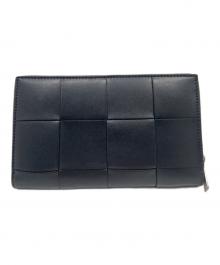 BOTTEGA VENETA（ボッテガベネタ）の古着「イントレチャート ジップアラウンドウォレット/Intrecciato Zip Around Wallet/814649VBWD54143」｜ブラック
