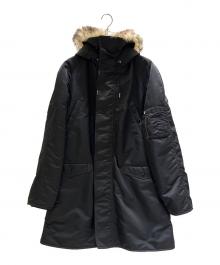 CELINE（セリーヌ）の古着「ミリタリーモッズファーフードコート」｜ブラック