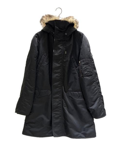 CELINE（セリーヌ）CELINE (セリーヌ) ミリタリーモッズファーフードコート ブラック サイズ:Sの古着・服飾アイテム