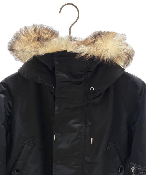 CELINE（セリーヌ）CELINE (セリーヌ) ミリタリーモッズファーフードコート ブラック サイズ:Sの古着・服飾アイテム