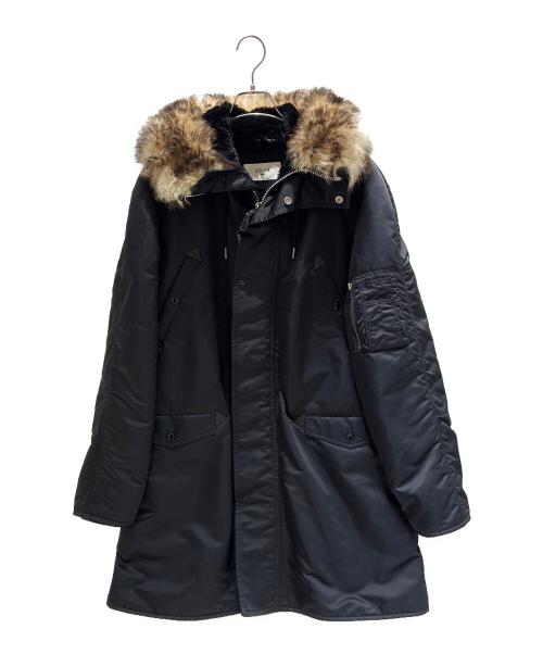 CELINE（セリーヌ）CELINE (セリーヌ) ミリタリーモッズファーフードコート ブラック サイズ:Sの古着・服飾アイテム
