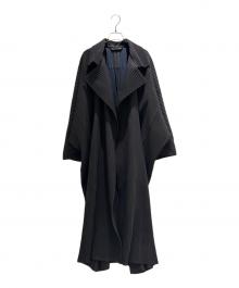 HOMME PLISSE ISSEY MIYAKE（オム プリッセ イッセイ ミヤケ）の古着「プリーツロングコート/Pleated Long Coat/HP91JA104」｜ダークブラウン
