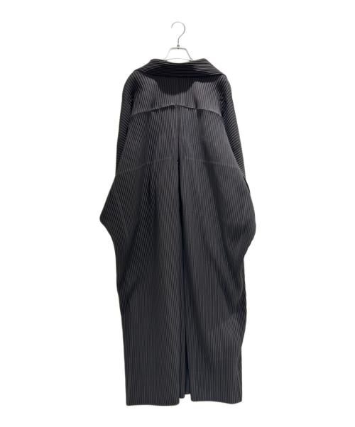 HOMME PLISSE ISSEY MIYAKE（オム プリッセ イッセイ ミヤケ）HOMME PLISSE ISSEY MIYAKE (オム プリッセ イッセイ ミヤケ) プリーツロングコート/Pleated Long Coat/HP91JA104 ダークブラウン サイズ:3の古着・服飾アイテム