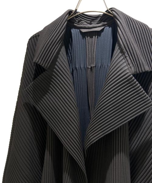 HOMME PLISSE ISSEY MIYAKE（オム プリッセ イッセイ ミヤケ）HOMME PLISSE ISSEY MIYAKE (オム プリッセ イッセイ ミヤケ) プリーツロングコート/Pleated Long Coat/HP91JA104 ダークブラウン サイズ:3の古着・服飾アイテム