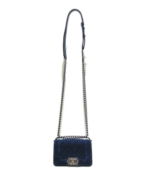CHANEL（シャネル）CHANEL (シャネル) Mini Boy Chanel Chain Shoulder Bag/ミニボーイシャネルチェーンショルダーバッグ ブルー サイズ:ミニの古着・服飾アイテム