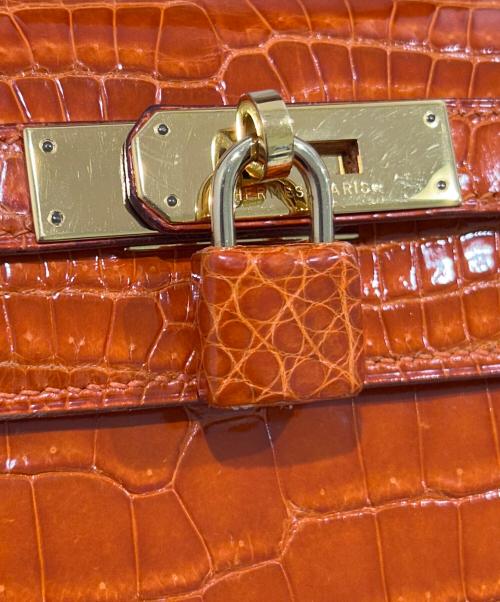 HERMES（エルメス）HERMES (エルメス) Kelly 28 Sellier/ケリー28 外縫い/ゴールド金具/ポロサスリセ/オレンジ系/〇X刻印：1994年製 オレンジ系/ゴールド金具 サイズ:28の古着・服飾アイテム