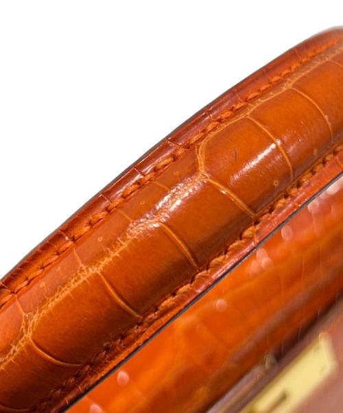 HERMES（エルメス）HERMES (エルメス) Kelly 28 Sellier/ケリー28 外縫い/ゴールド金具/ポロサスリセ/オレンジ系/〇X刻印：1994年製 オレンジ系/ゴールド金具 サイズ:28の古着・服飾アイテム