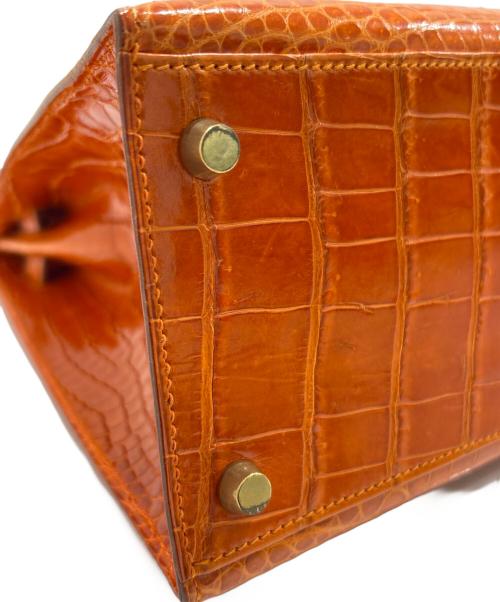 HERMES（エルメス）HERMES (エルメス) Kelly 28 Sellier/ケリー28 外縫い/ゴールド金具/ポロサスリセ/オレンジ系/〇X刻印：1994年製 オレンジ系/ゴールド金具 サイズ:28の古着・服飾アイテム
