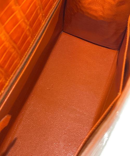 HERMES（エルメス）HERMES (エルメス) Kelly 28 Sellier/ケリー28 外縫い/ゴールド金具/ポロサスリセ/オレンジ系/〇X刻印：1994年製 オレンジ系/ゴールド金具 サイズ:28の古着・服飾アイテム