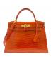 HERMES（エルメス）の古着「Kelly 28 Sellier/ケリー28 外縫い/ゴールド金具/ポロサスリセ/オレンジ系/〇X刻印：1994年製」｜オレンジ系/ゴールド金具