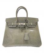 HERMESエルメス）の古着「Birkin 25/バーキン25/シルバー金具/リザード/グレーフォンセ/□M刻印：2009年製」｜グレーフォンセ/シルバー金具