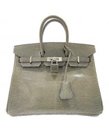 HERMES（エルメス）の古着「Birkin 25/バーキン25/シルバー金具/リザード/グレーフォンセ/□M刻印：2009年製」｜グレーフォンセ/シルバー金具