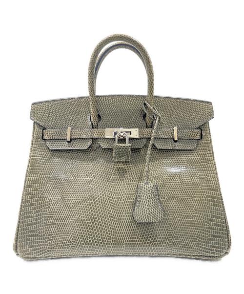 HERMES（エルメス）HERMES (エルメス) Birkin 25/バーキン25/シルバー金具/リザード/グレーフォンセ/□M刻印：2009年製 グレーフォンセ/シルバー金具 サイズ:25の古着・服飾アイテム