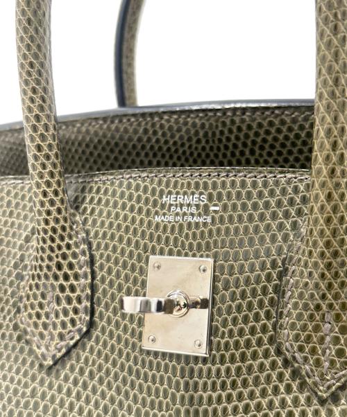 HERMES（エルメス）HERMES (エルメス) Birkin 25/バーキン25/シルバー金具/リザード/グレーフォンセ/□M刻印：2009年製 グレーフォンセ/シルバー金具 サイズ:25の古着・服飾アイテム