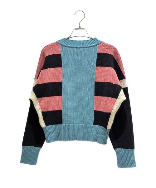 HERMES（エルメス）HERMES (エルメス) Cashmere Knit Sweater/カシミヤニットセーター/4H2637DK ブルー×ピンク×ブラック サイズ:34の古着・服飾アイテム
