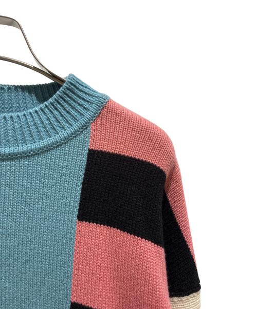 HERMES（エルメス）HERMES (エルメス) Cashmere Knit Sweater/カシミヤニットセーター/4H2637DK ブルー×ピンク×ブラック サイズ:34の古着・服飾アイテム
