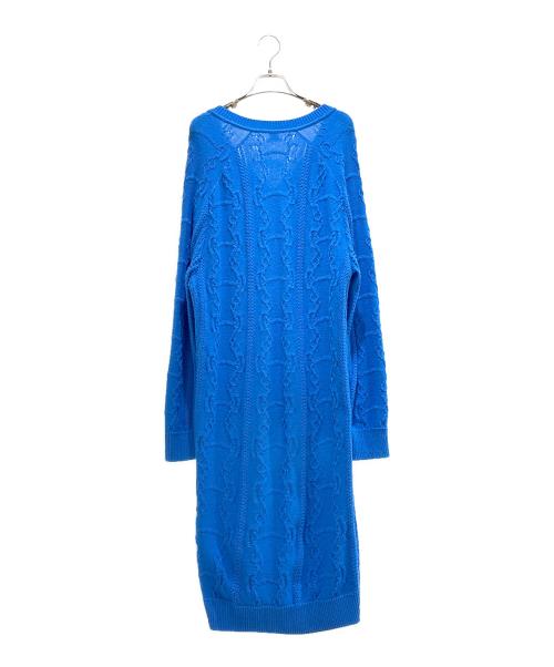 HERMES（エルメス）HERMES (エルメス) V-Neck Knit Dress/Vネックニットワンピース/2H2509D6 ブルー サイズ:34の古着・服飾アイテム