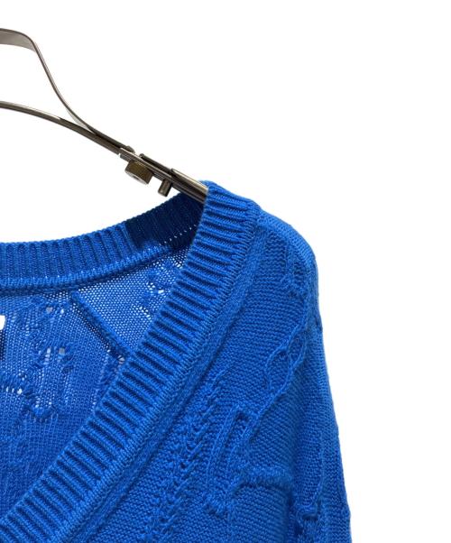 HERMES（エルメス）HERMES (エルメス) V-Neck Knit Dress/Vネックニットワンピース/2H2509D6 ブルー サイズ:34の古着・服飾アイテム