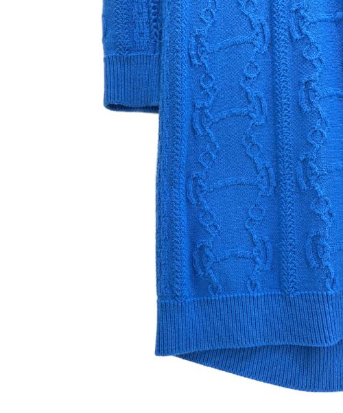 HERMES（エルメス）HERMES (エルメス) V-Neck Knit Dress/Vネックニットワンピース/2H2509D6 ブルー サイズ:34の古着・服飾アイテム