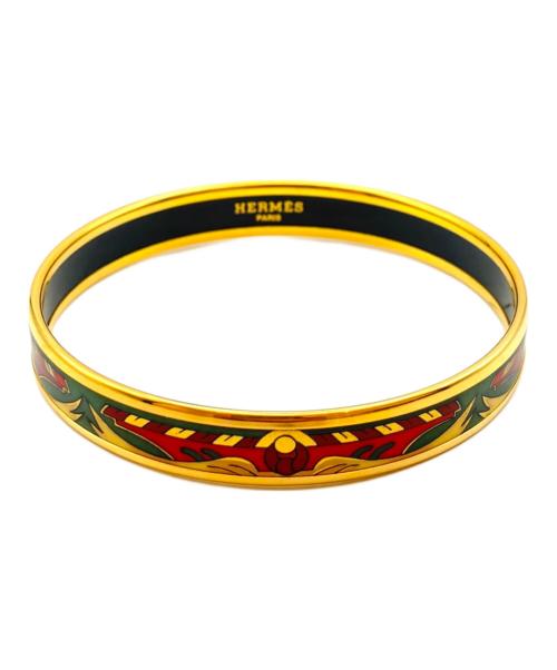 HERMES（エルメス）HERMES (エルメス) Enamel PM Bangle/エマイユPM バングル ゴールド×レッド×グリーン サイズ:PMの古着・服飾アイテム