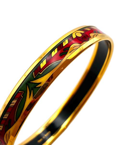 HERMES（エルメス）HERMES (エルメス) Enamel PM Bangle/エマイユPM バングル ゴールド×レッド×グリーン サイズ:PMの古着・服飾アイテム
