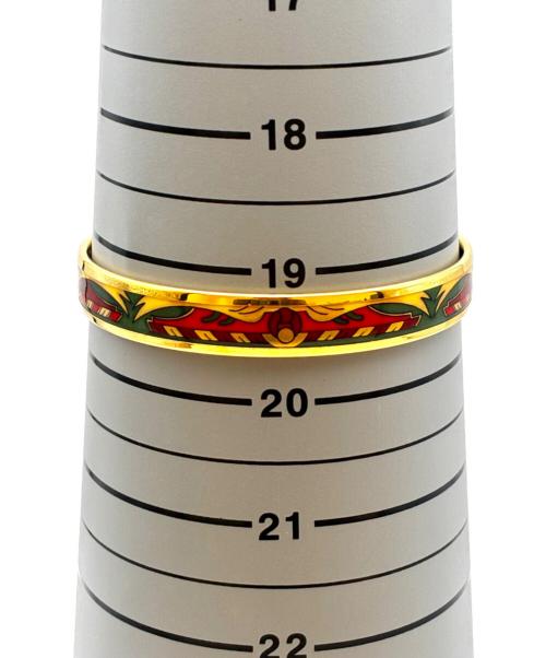 HERMES（エルメス）HERMES (エルメス) Enamel PM Bangle/エマイユPM バングル ゴールド×レッド×グリーン サイズ:PMの古着・服飾アイテム