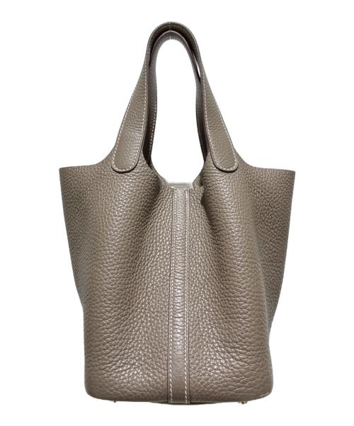 HERMES（エルメス）HERMES (エルメス) Picotin Lock PM/ピコタンロックPM/トリヨンクレマンス/エトゥープ/ゴールド金具/Y刻印：2020年製 エトゥープ×G金具 サイズ:PMの古着・服飾アイテム