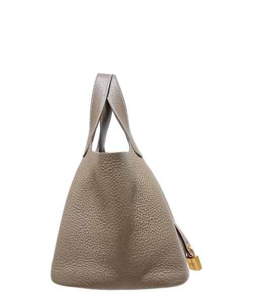 HERMES（エルメス）HERMES (エルメス) Picotin Lock PM/ピコタンロックPM/トリヨンクレマンス/エトゥープ/ゴールド金具/Y刻印：2020年製 エトゥープ×G金具 サイズ:PMの古着・服飾アイテム