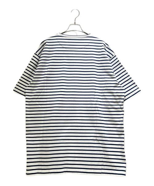 PRADA（プラダ）PRADA (プラダ) Striped Pocket T-Shirt/ボーダーポケットTシャツ/UJN929 ホワイト×ネイビー サイズ:XXXLの古着・服飾アイテム